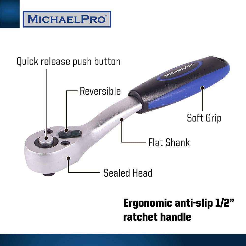 16-Pieces 1/4 Inch Dr. 72T Socket Spanner Ratchet Set with Metric Sockets (MP005013)