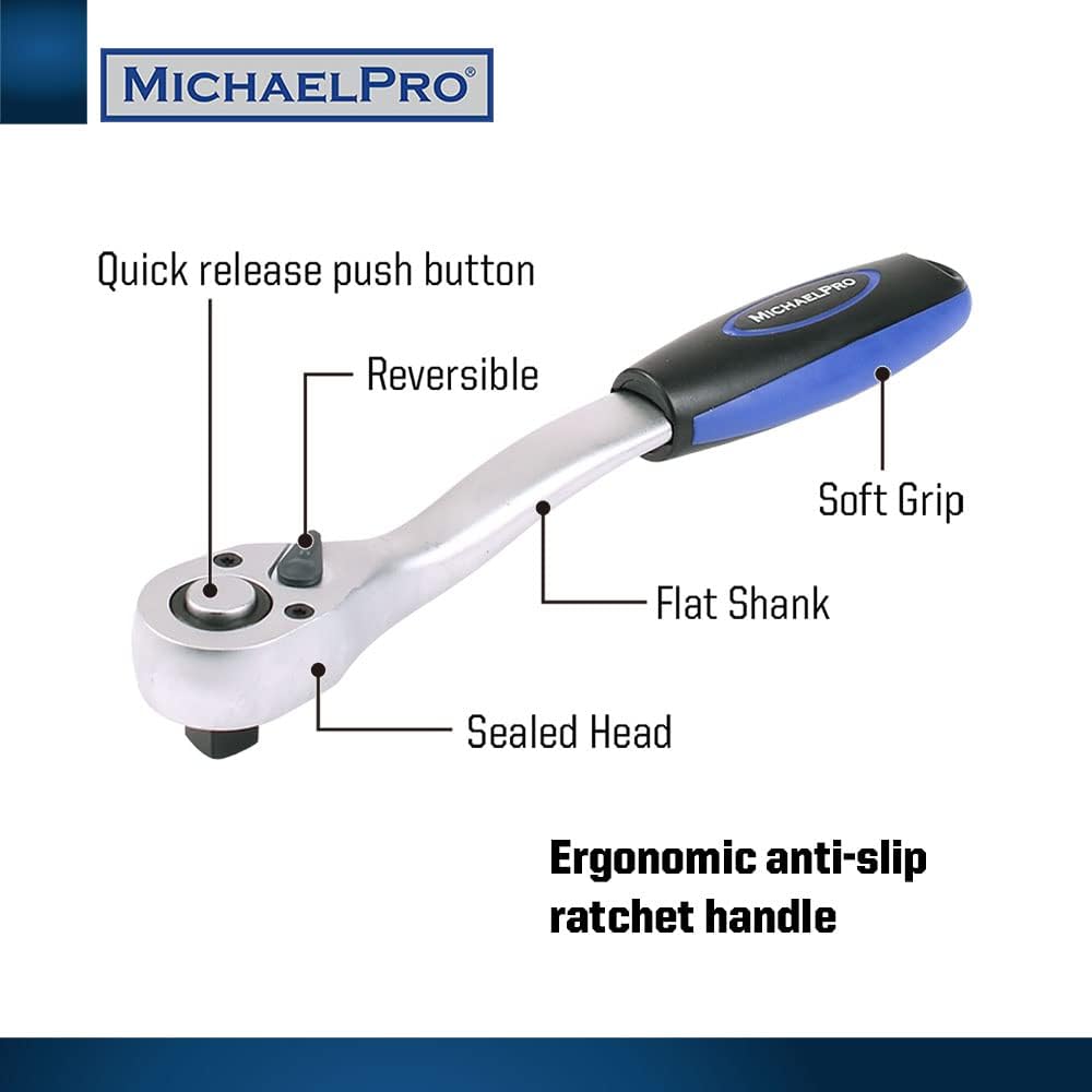 68-Piece 1/4" & 1/2" Dr. 72T Socket Set (MP005016)