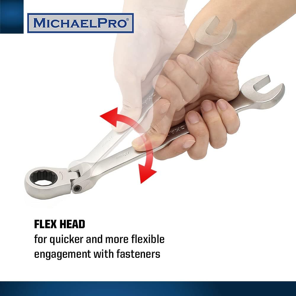 6 Pieces Flexible Head Metric Combination Spanner Set (MP001157)