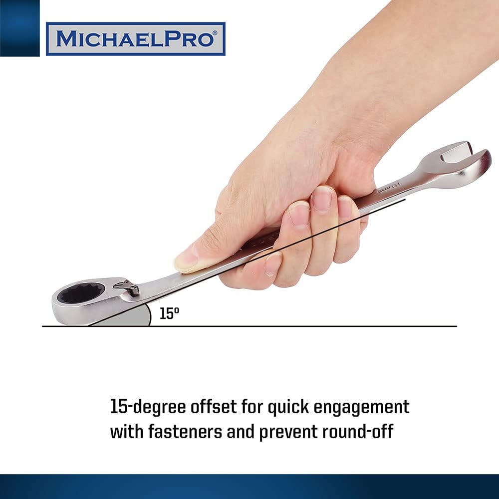 6 Piece Metric Reversible Ratchet Combination Spanner Set (MP001139)