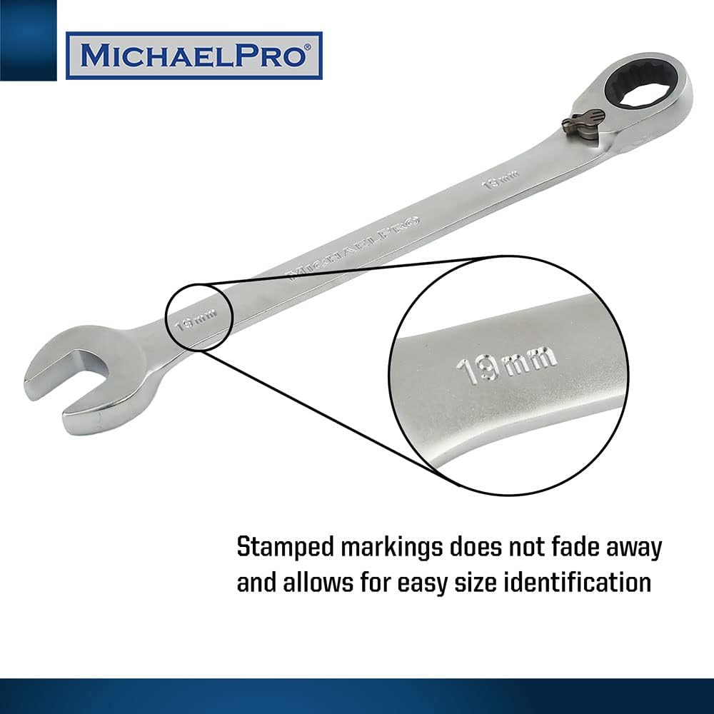 6 Piece Metric Reversible Ratchet Combination Spanner Set (MP001139)