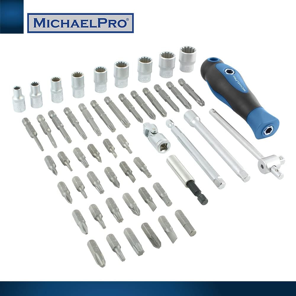 52-Piece Replaceable Screwdriver Bit and Socket Set with Handle (MP012004BL)