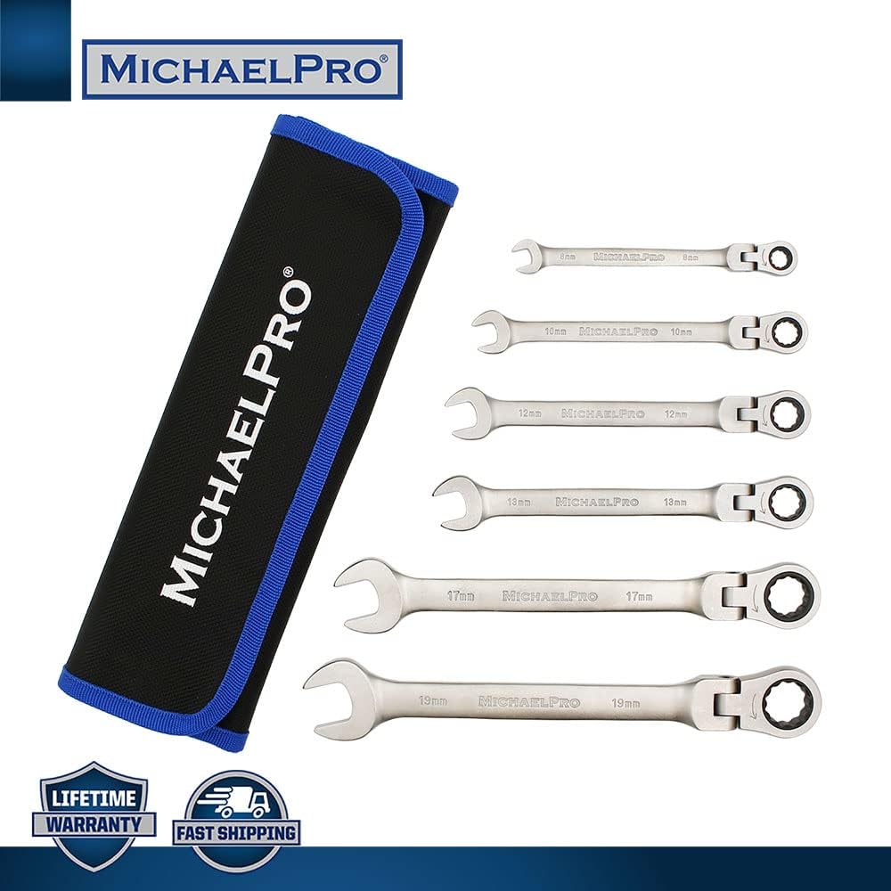 6 Pieces Flexible Head Metric Combination Spanner Set (MP001157)