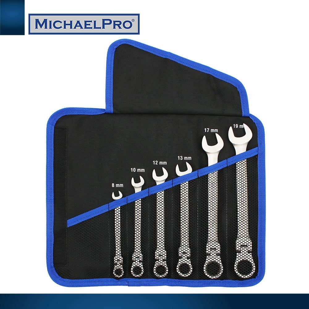 6 Pieces Flexible Head Metric Combination Spanner Set (MP001157)