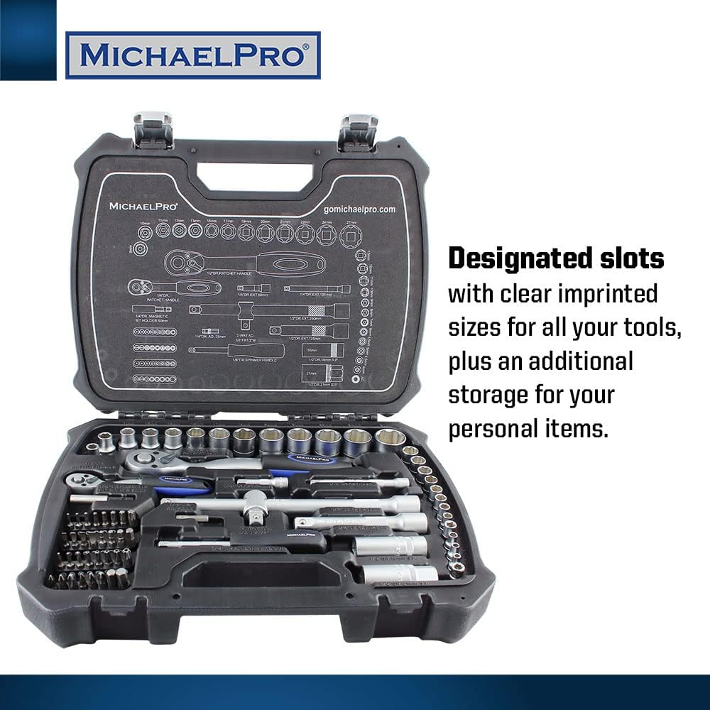 70-Piece 1/4" & 1/2" Dr. 72T Metric Socket Set (MP005010)