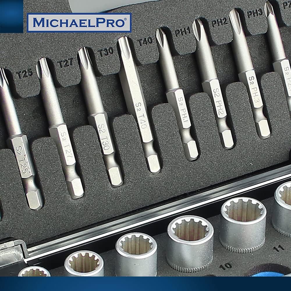 52-Piece Replaceable Screwdriver Bit and Socket Set with Handle (MP012004BL)
