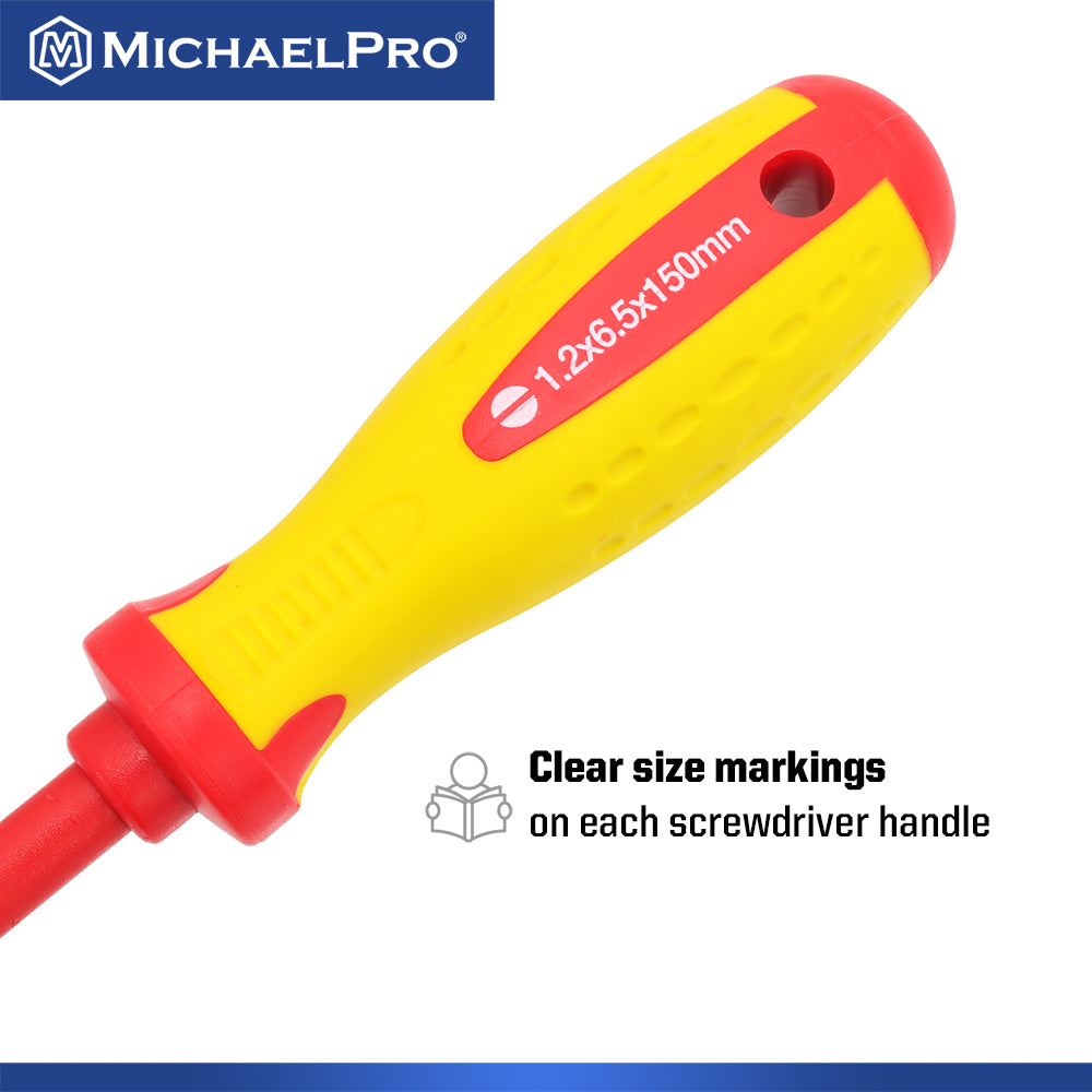 6.5 x 150mm Slotted Head VDE Insulated Electricians Screwdriver (MP002033)