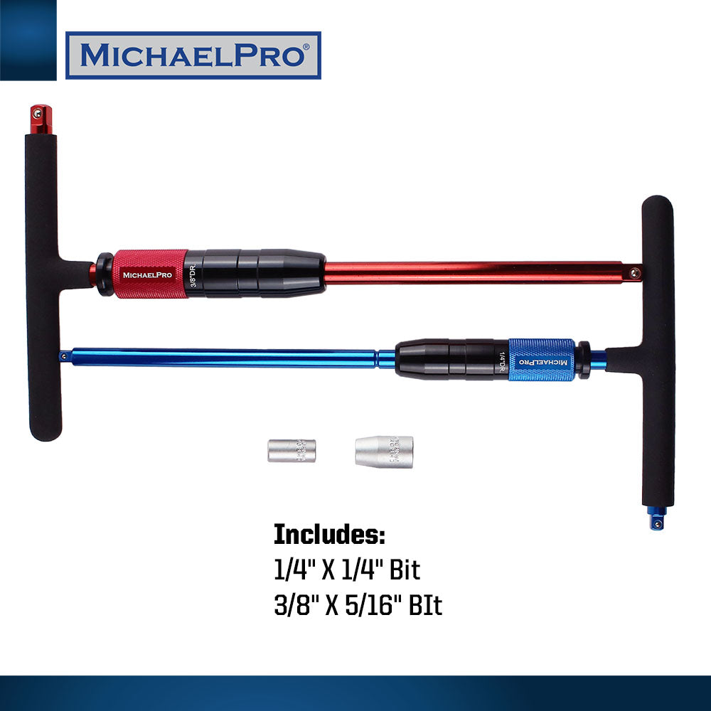 1/4" & 3/8" Drive 2 Way Speed Adjustable T-Handle Wrench Set (MP009015 )