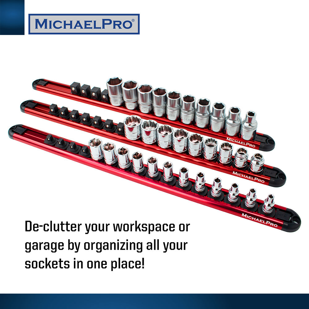 3-Piece Socket Organizer Rail Set- 1/4", 3/8", and 1/2" Drives (MP014001 )