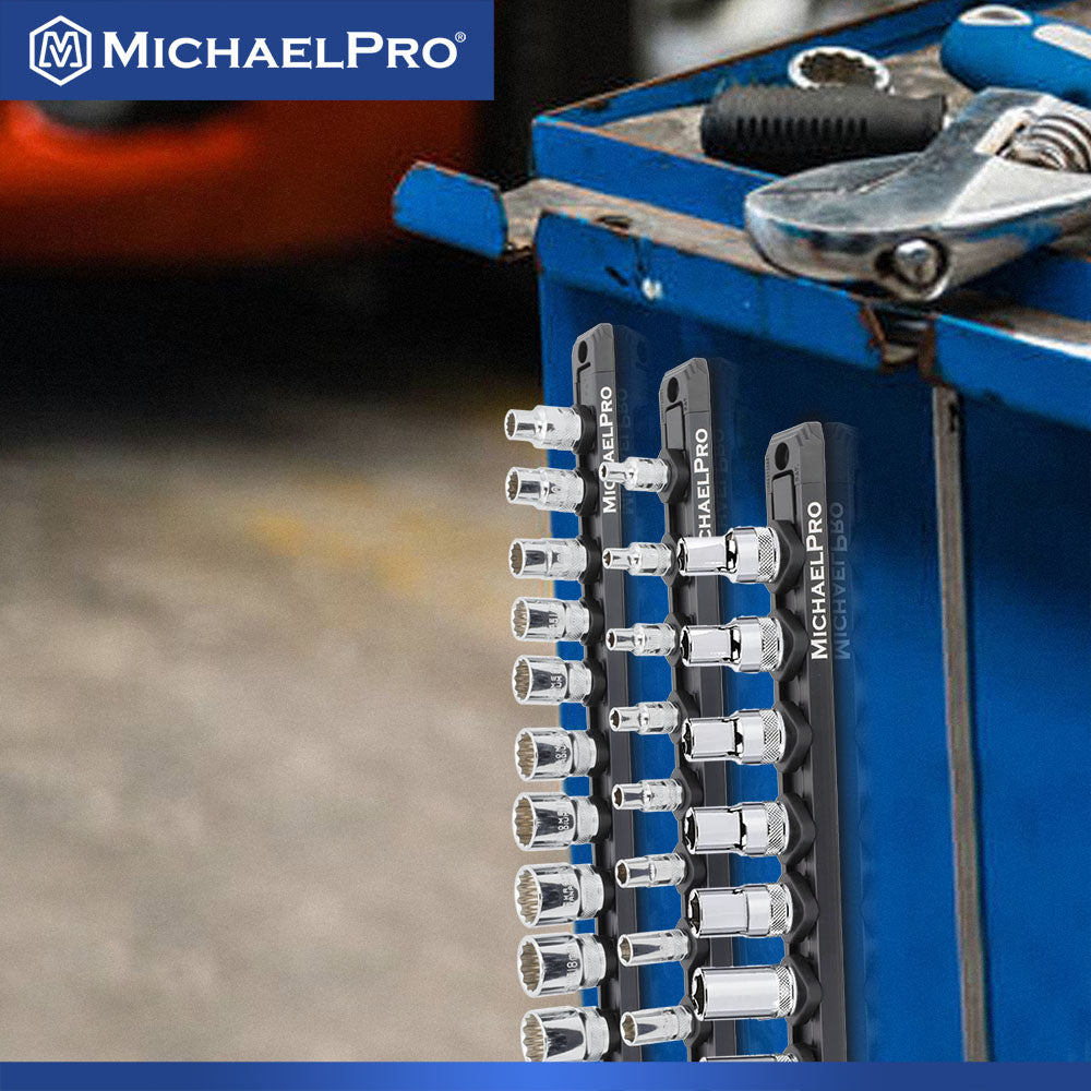 3-Piece Socket Organizer Rail Set- 1/4", 3/8", and 1/2" Drives (MP014001 )