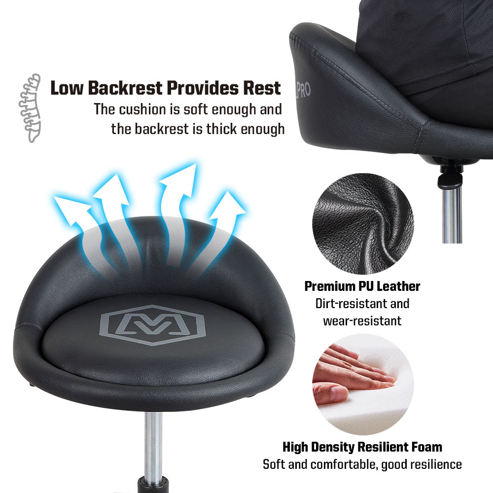 Adjustable Pneumatic Rolling Mechanic Stool with Tool Tray Storage, 350 LBS Weight Capacity (MPC016005)