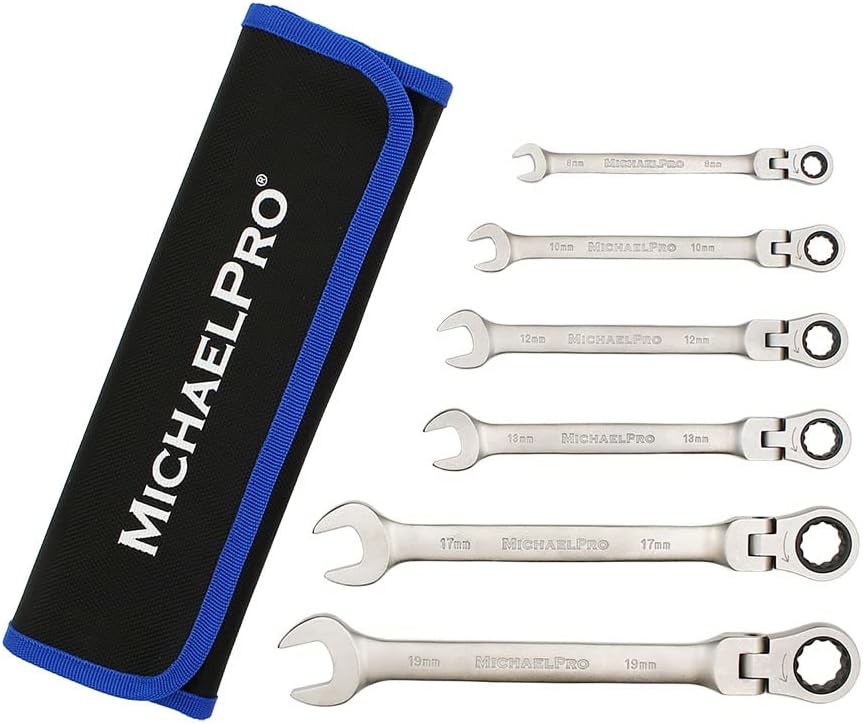 6 Pieces Flexible Head Metric Combination Spanner Set (MP001157)