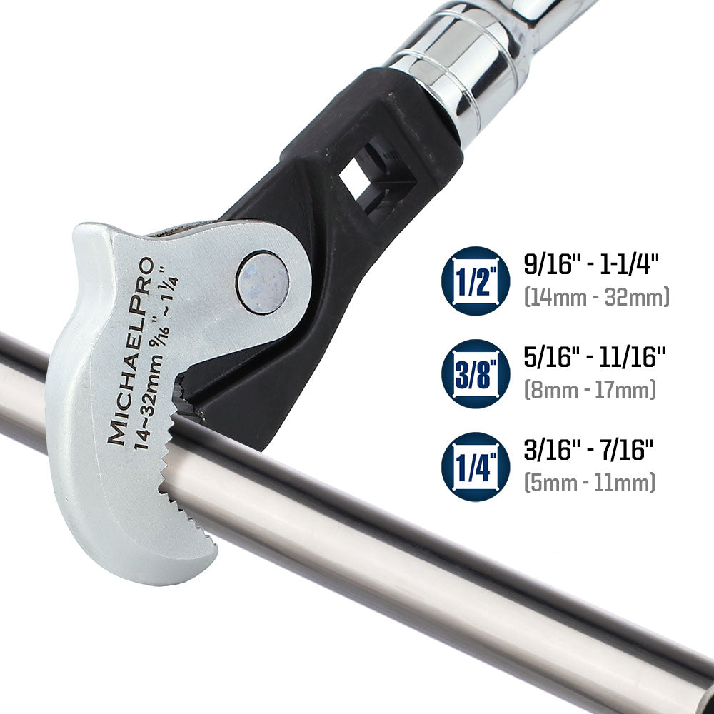 3-Piece Spring-Loaded Auto Size Adjusting Crowfoot Wrench Set (MP001205)